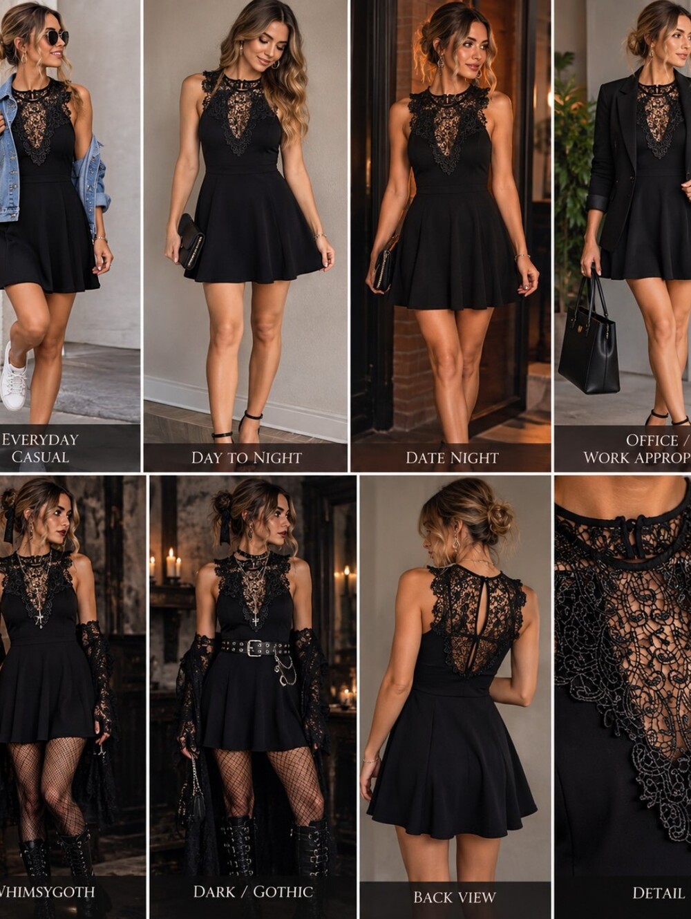 Material Girl Lace Mini Dress in Black Size Large